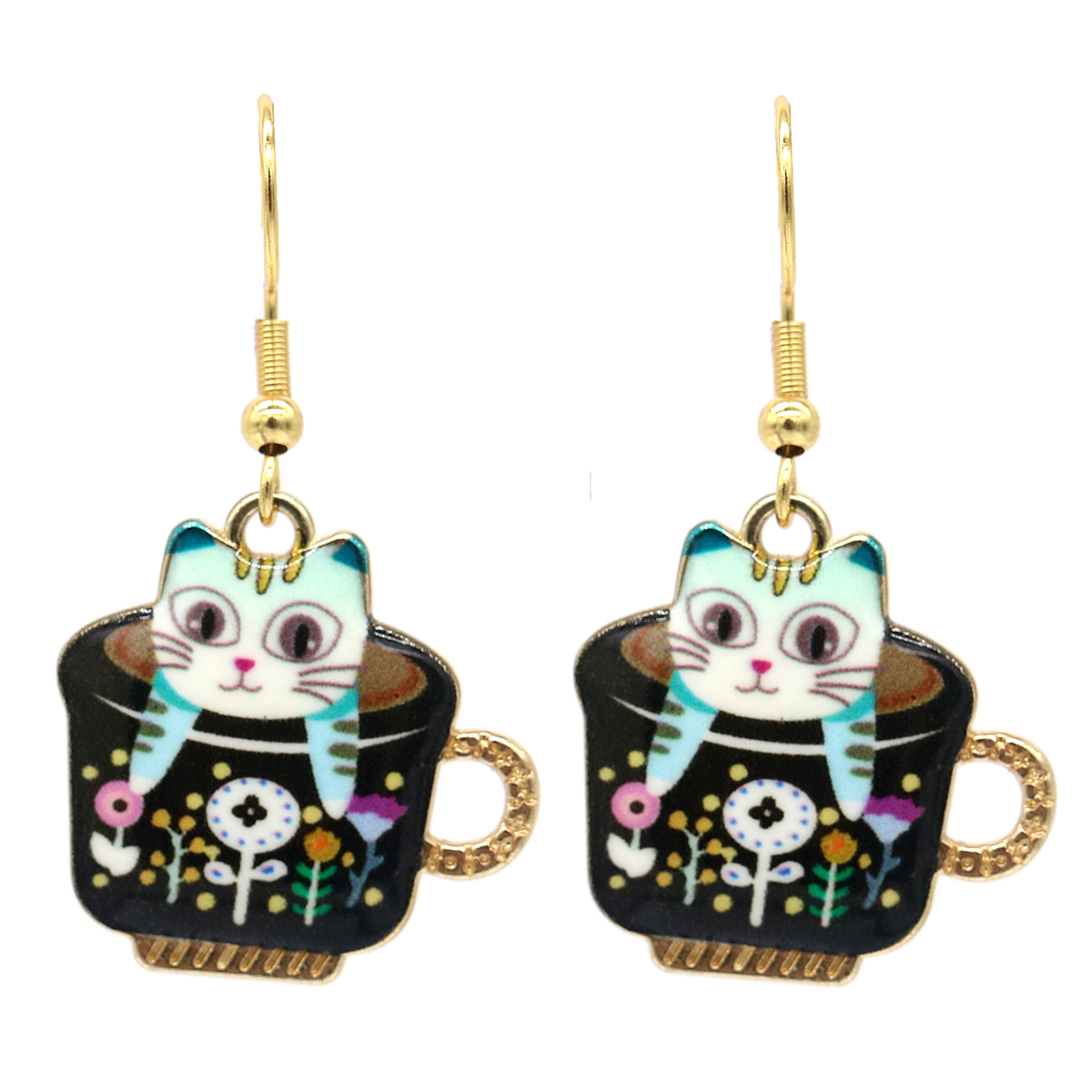 Kitten In A Mug Earrings - Gallery 3