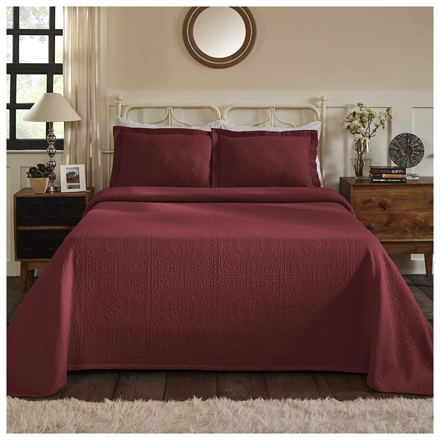 Superior 100% Cotton Medallion Bedspread with Shams - Gallery 14