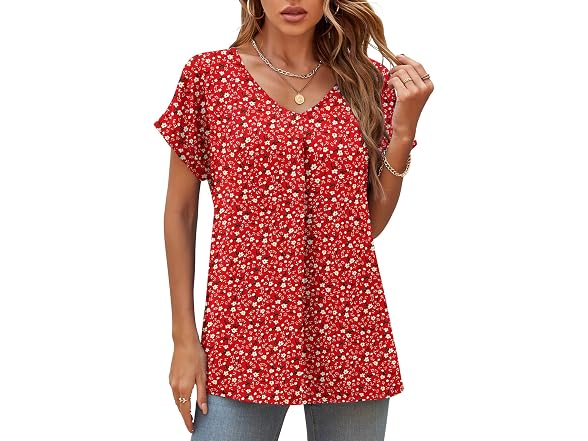 Quezhu Women (X-Large) Blouse Elegant Neck Tops