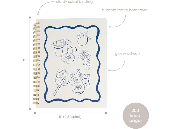 Pearhead Euro Breakfast Hardcover Spiral Notebook