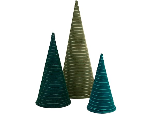 Modern Wrapped Velvet Ribbon Trees, Set of 3