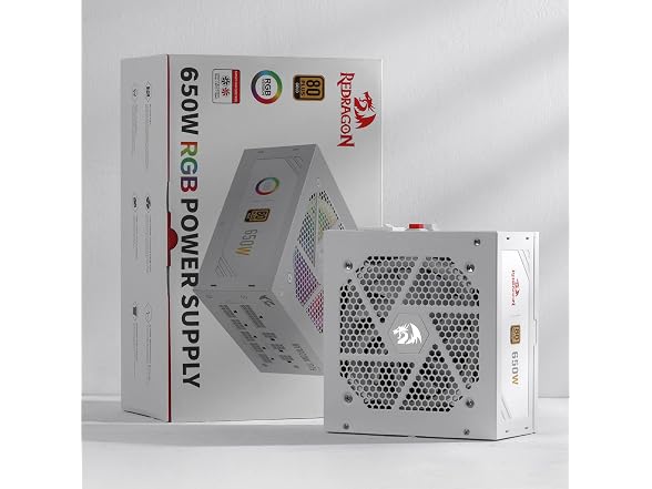 Redragon RED-PSU650-RBWT RGPS-650W Power Supply , White