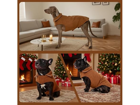 DENTRUN Reversible Dog Winter Coat, Windproof