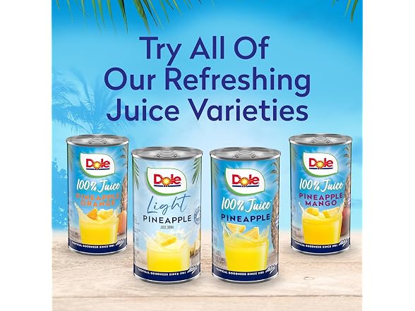 24PK Dole 100% Pineapple Juice, No Added Sugar