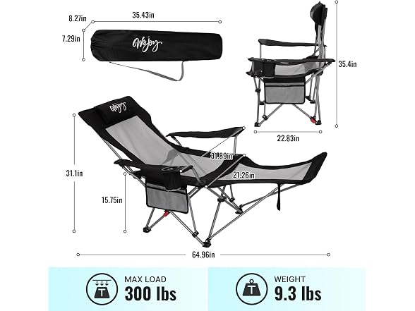 #WEJOY 2-in-1 Reclining Camping Chair