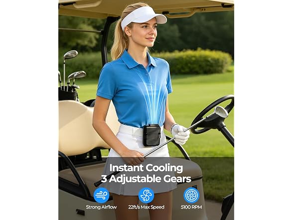 SLENPET Portable Waist Clip Fan-black - Gallery 3