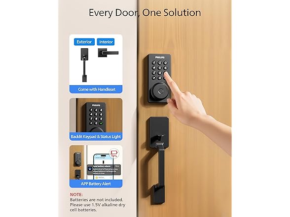 Philips Wi-Fi Smart Door Lock Deadbolt with Handle Set