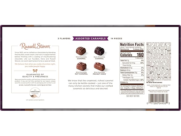Russell Stover Assorted Caramels Choc 9o