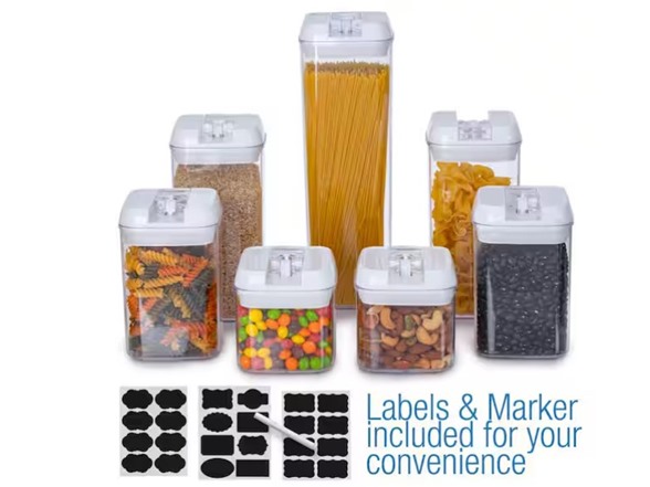 Kitchen Theory 7-piece Plastic Food Storage Container Set