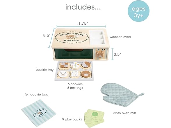 Pearhead Wooden Bakery Montessori Set