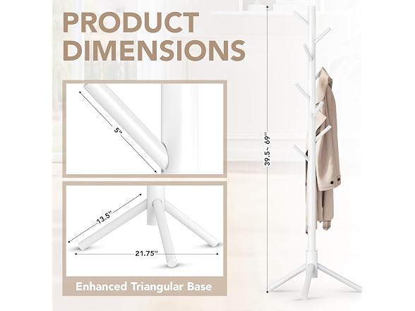 Wooden Tree Coat Rack Stand - Gallery 5