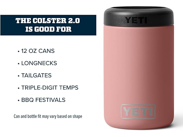 YETI Rambler 12oz Colster Can Insulator, Sandstone Pink