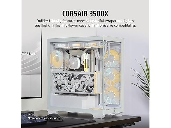 CORSAIR 3500X Mid-Tower ATX PC Case - White