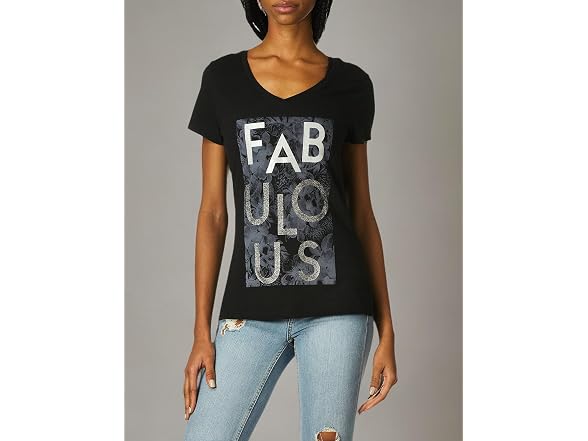 Hanes Women (M) Short Sleeve Graphic V-neck Tee