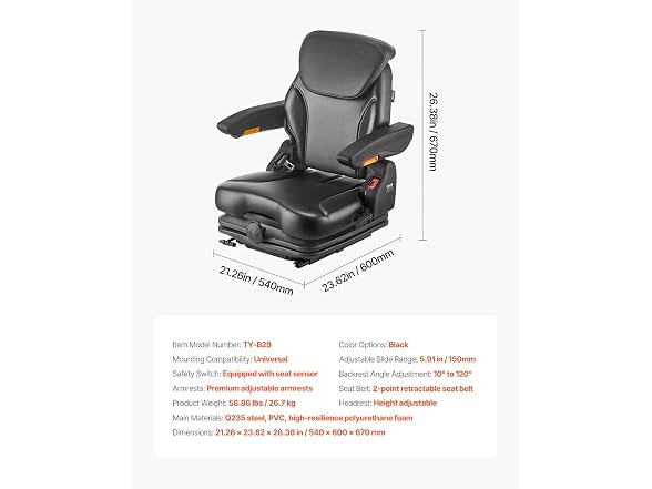 Universal Forklift Seat