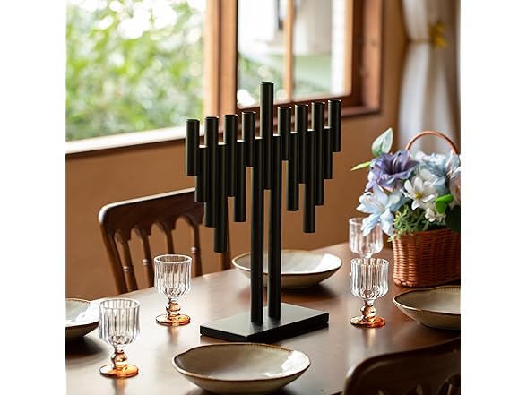 Vintiquewise Modern 9-Branch Hanukkah Menorah with LED Candles