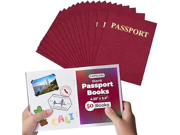 Hygloss Fake Passport Book – Bulk 50 Pack