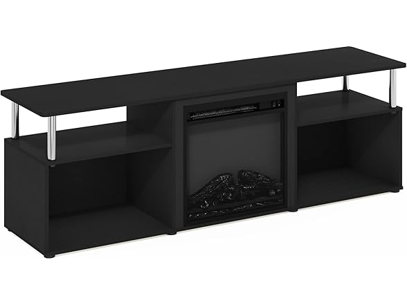 Furinno Jensen Open Storage Fireplace TV Center