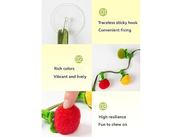 Layheld Cat Teaser Fruit-Shaped Squeaky String w Catnip