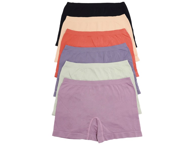 Angelina SE977P_ASST_6_S-M Small - Medium Angelina Seamless Microfiber Boyshort Panties (6-Pack) Assorted Seamless Bottom (6 Pack)
