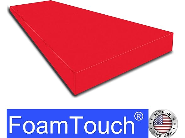 FoamTouch 1"D x 36"W x 72"L Red High Density Foam