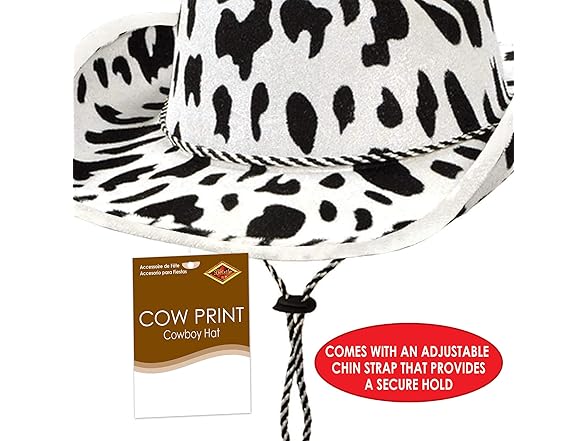 Beistle Cow Print Cowboy Hat