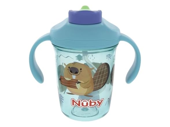 Nuby Multi-Function 2-in-1 Toddler Cup, Beaver