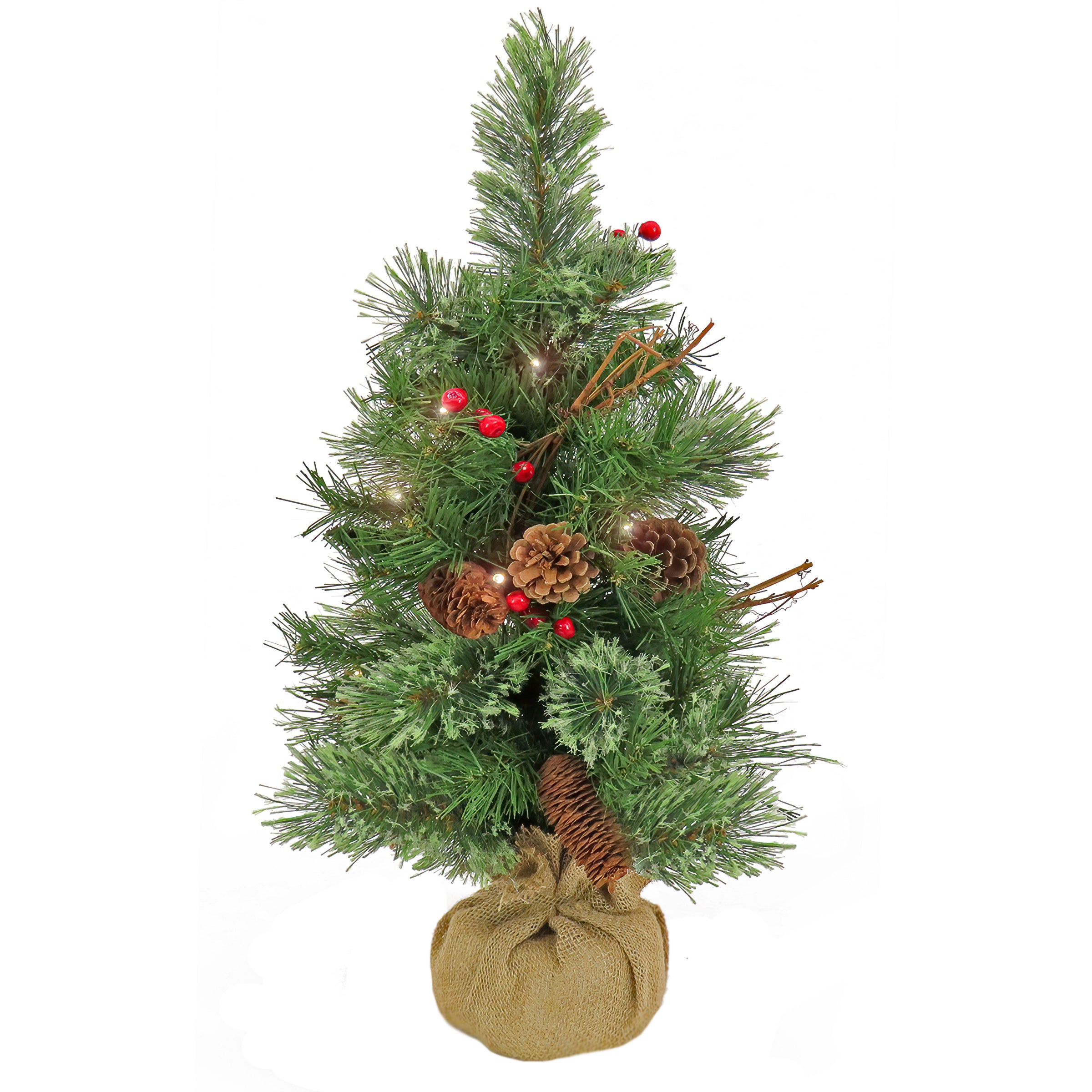 National Tree Company 24 in. Pre-Lit Glistening Pine Tree - Gallery 2