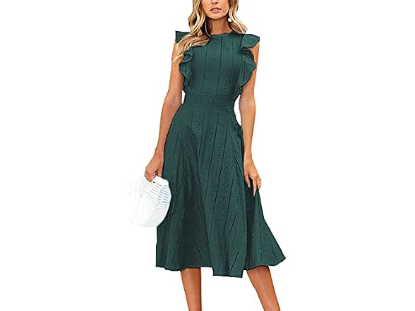 Ecowish Women (M) Summer Dresses Elegant Cap Dress