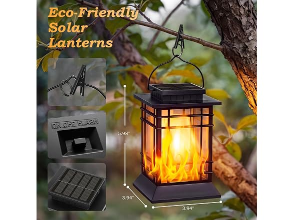 Brightever 4-Pack Solar Lanterns Outdoor Waterproof