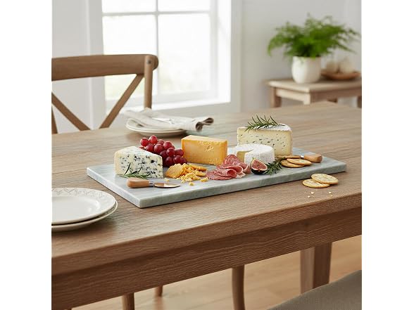 Bloomingville Rectangular Marble Cheese and Serving Board, Green Mélange