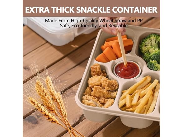 WAWINY Dishwasher Safe Snackle Box Container