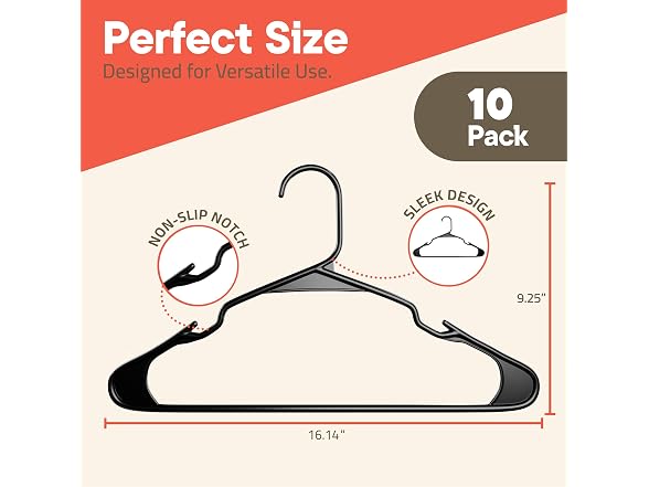 Black Plastic Hangers 10 Pack