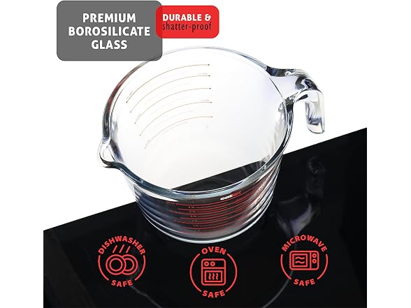 Eatex Glass Measuring Cups Set of 3 - Liquid Measuring Cups