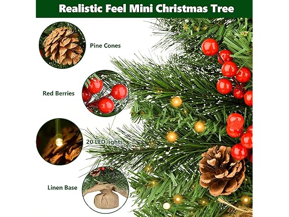 Yemetey Mini Christmas Tree with Lights