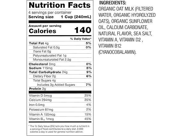 1CT Oatsome Organic Oat Milk, 1-Liter Carton