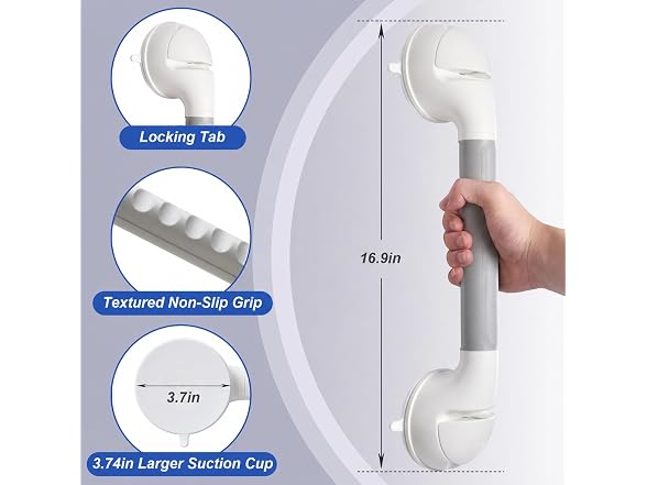 DUORAN Shower Suction Grab Bar 1 Pack