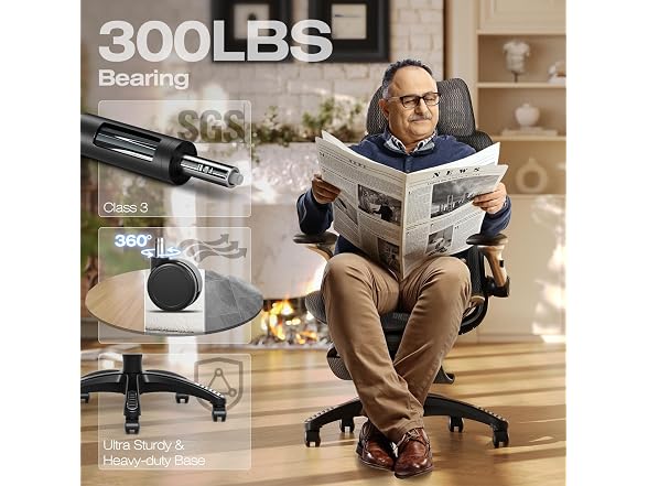 ELABEST X100 Ergonomic Mesh Office Chair with Footrest