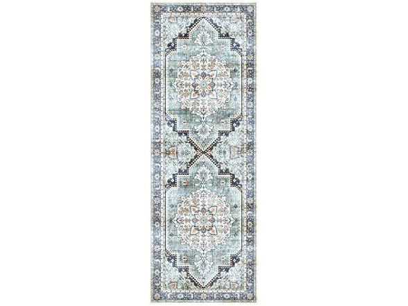 Gertmenian Washable Rug 2x6 Erin Blue