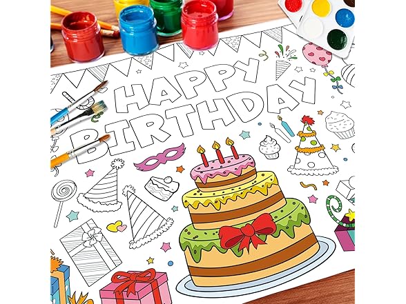 Mchotiy Birthday Giant Coloring Poster