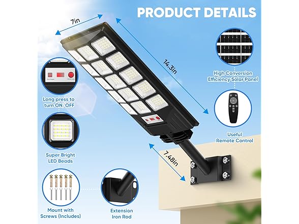 Solar Street Light 2 Pack