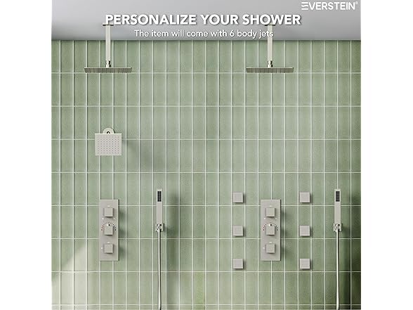 EVERSTEIN SFS1004A-NK12 Brushed Nickel 12" Shower System