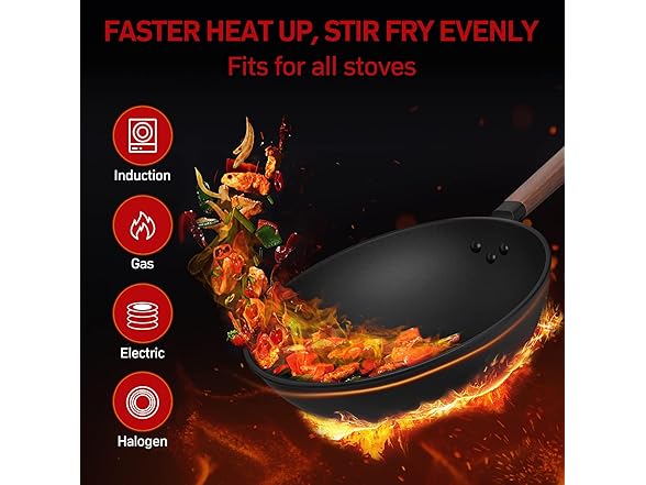 Carbon Steel Wok W/Cover 