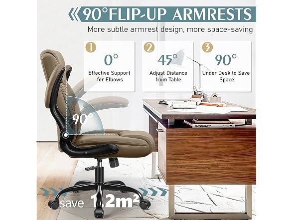 Brick Attic W0893 Leather Office Chair with Wheels1 (Open Box) - Gallery 4