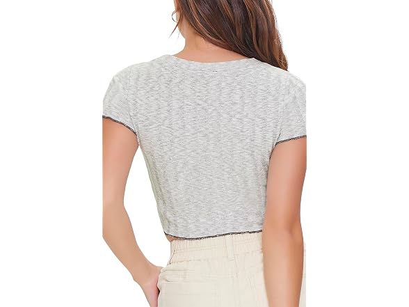 Forever 21 Ribbed Button-front Crop Top - Gallery 3