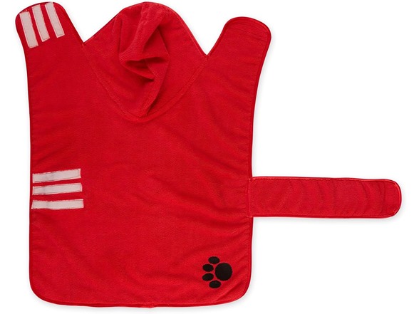 Bone Dry Pet Robe Collection Embroidered, Red, Large