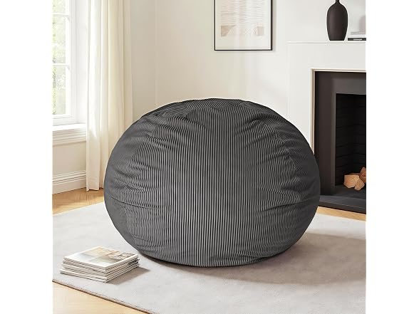 CangLong Plush Bean Bag Chair Dark Grey