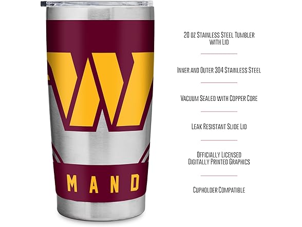 WASHINGTON COMMANDERS 20oz Tumbler