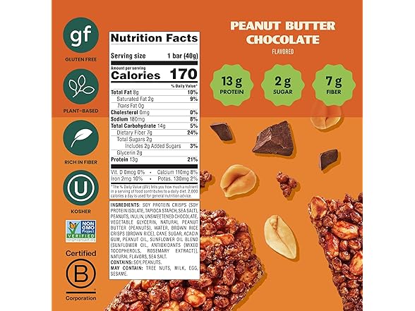 Simply Protein PB Chocolate Bars, 4pk