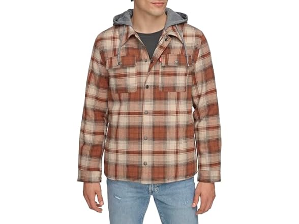 Levi's Men Sherpa Lined Hooded Shirt Jacket